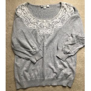Forever 21 Gray Lace Sweater
